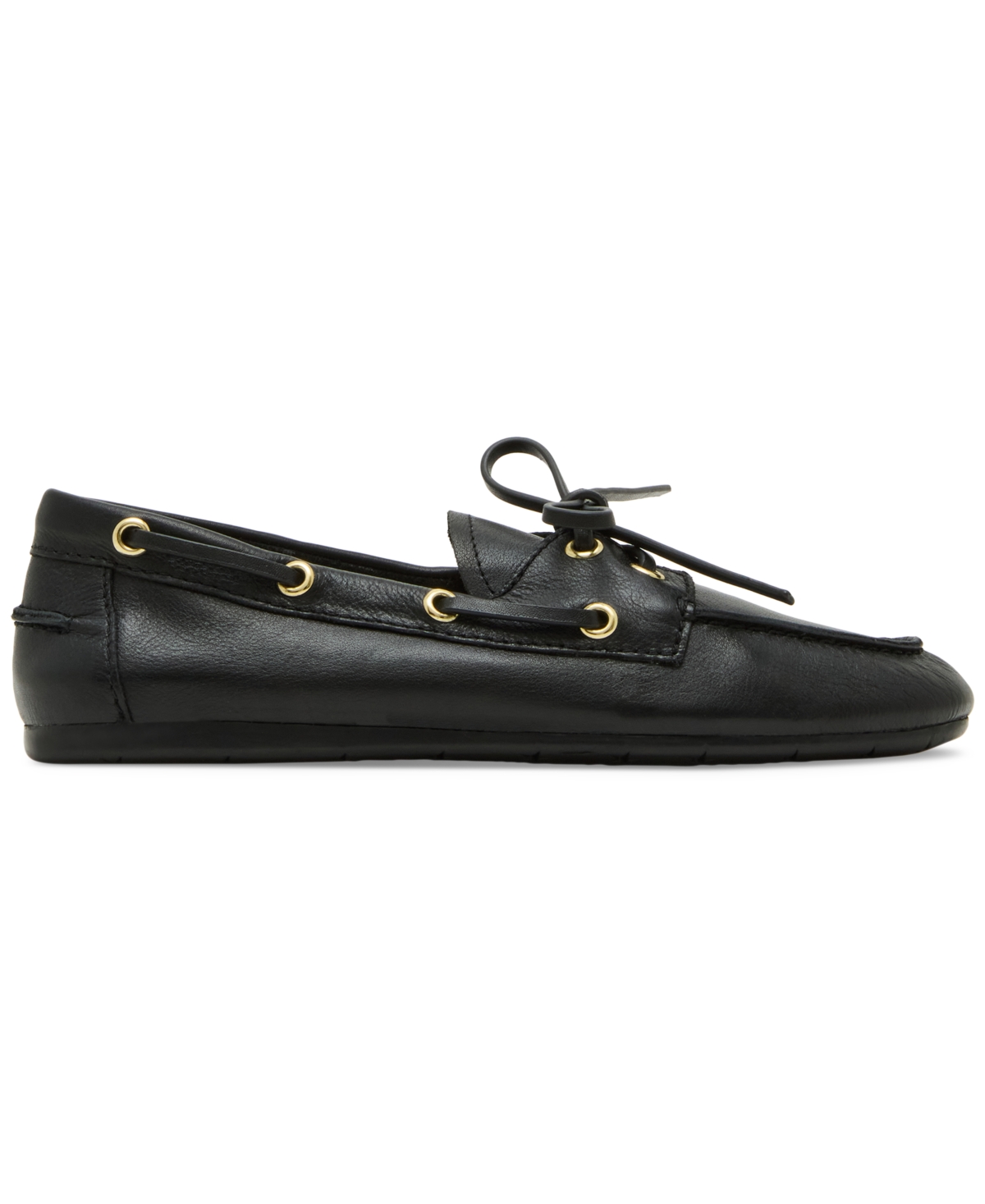Steve Madden Women's Sag Soft Boat Shoe Loafer Flats In Black