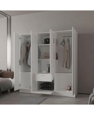 Olin 6-Door Wardrobe with Shelves and Drawer, Multistorage.