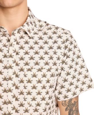 Men's Gilby Slim Fit Short Sleeve Printed Button-Front Swim Shirt