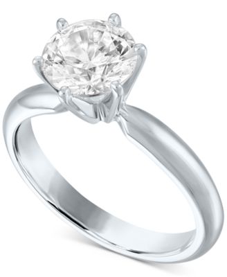 GIA Certified Diamonds - GIA Certified Diamond Solitaire Engagement Ring (1-1/2 ct. t.w.) in 14k White Gold