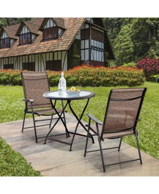 2PCS Outdoor Patio Folding Chair Camping Portable Lawn Garden