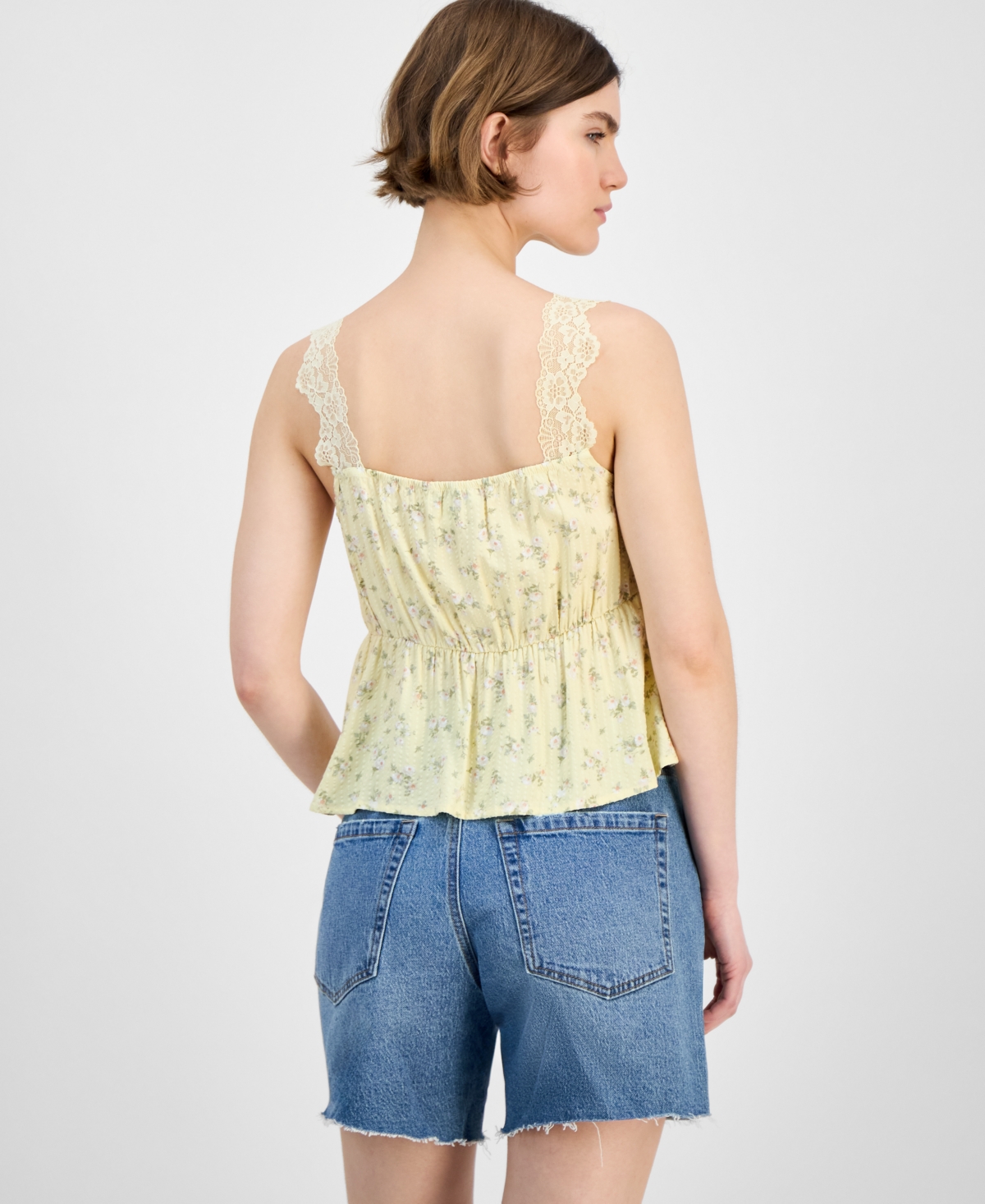 And Now This Women's Lace-trim Floral Peplum Top, Exclusvely At Macy's