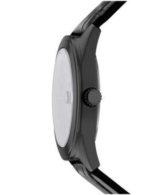 Men's Modernist Classics Black Leather Strap Watch, 40mm