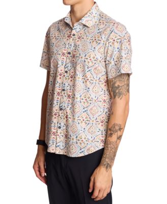 Men's Sawyer Slim Fit Short Sleeve Printed Button-Front Shirt
