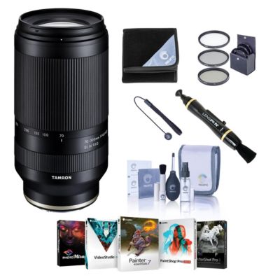 70-300mm f/4.5-6.3 Di III RXD Lens for Sony E, Bundle with ProOptic 67mm Filter Kit, Lens Wrap, Lens Cap Tether, Cleaning Kit, PC Software Kit