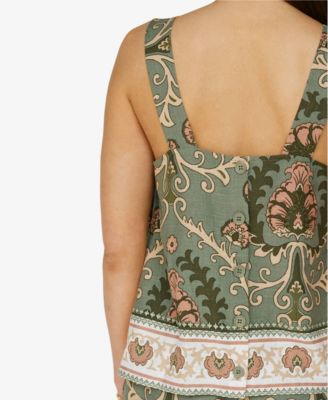 Women's Button-Front Relaxed Tank Top