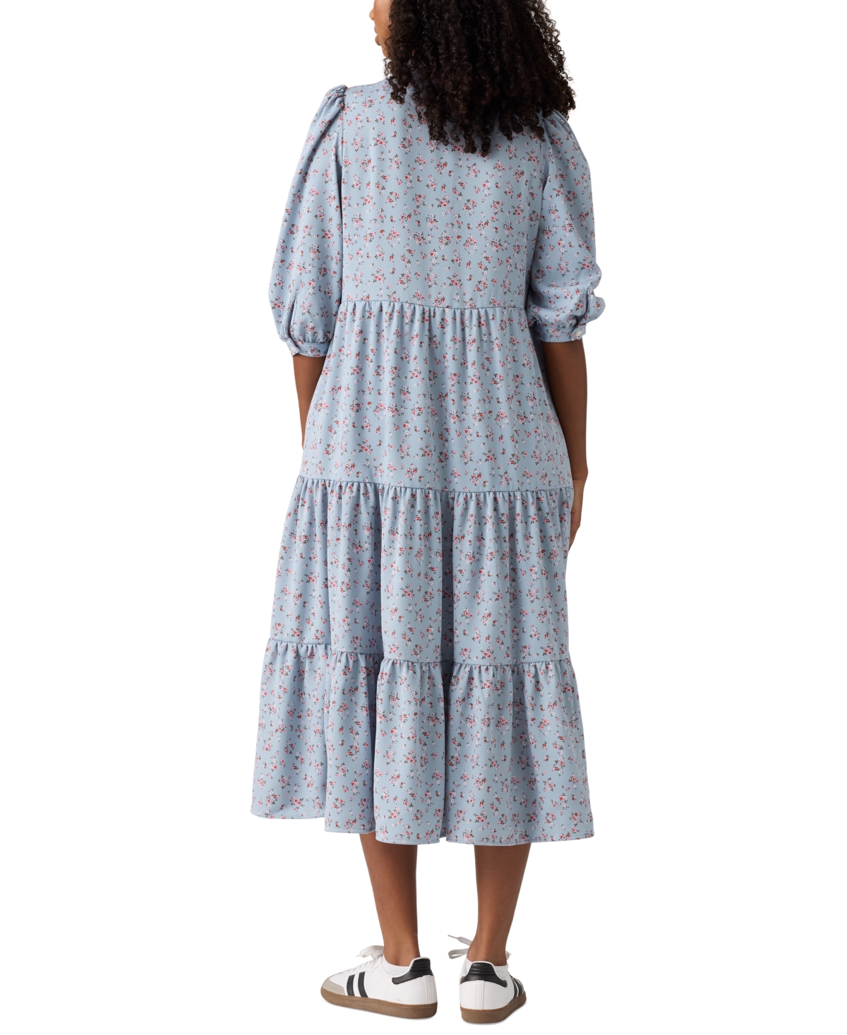 LEVI'S WOMEN'S CYNTHIA PUFF-SLEEVE TIERED MIDI DRESS 