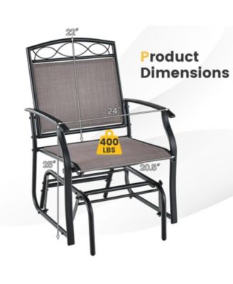 Set of 2 Outdoor Metal Glider Armchairs with Weather-resistant Fabric