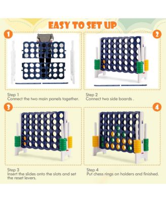 Jumbo 4-to-Score Game Set Giant 4 in A Row Kids Adults w/ 42 Jumbo Rings