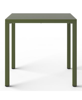 5-Piece Outdoor Square Dining Table Patio Set with Stackable Patio Dining Chairs