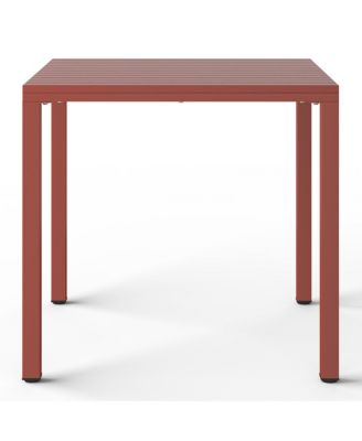 5-Piece Outdoor Square Dining Table Patio Set with Stackable Patio Dining Chairs