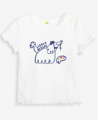  Toddler Girls Artistic Dog Ribbed Tee, Exclusively at Macy's
