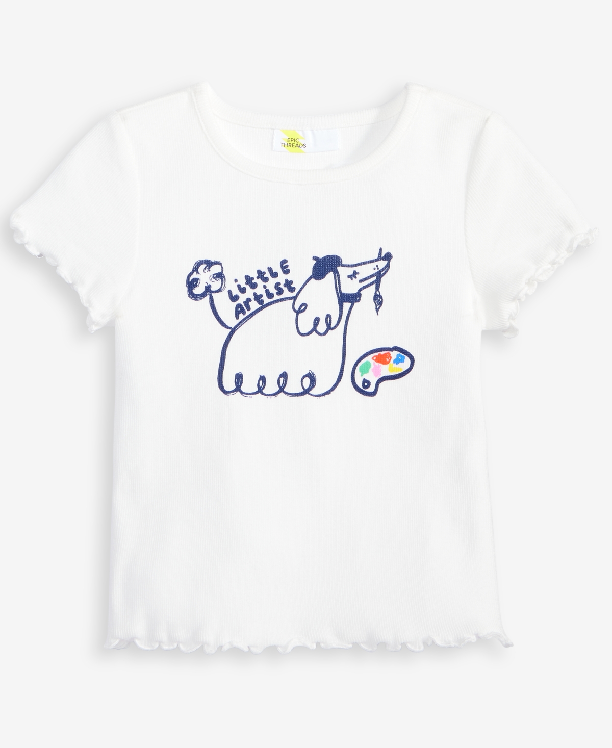 Epic Threads Toddler Girls Artistic Dog Ribbed Tee, Exclusively At Macy's