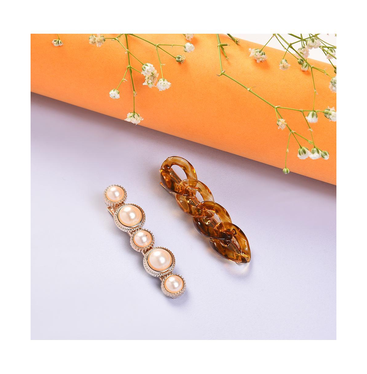 Shop Sohi Women's Embellished Hairpin Set In Gold