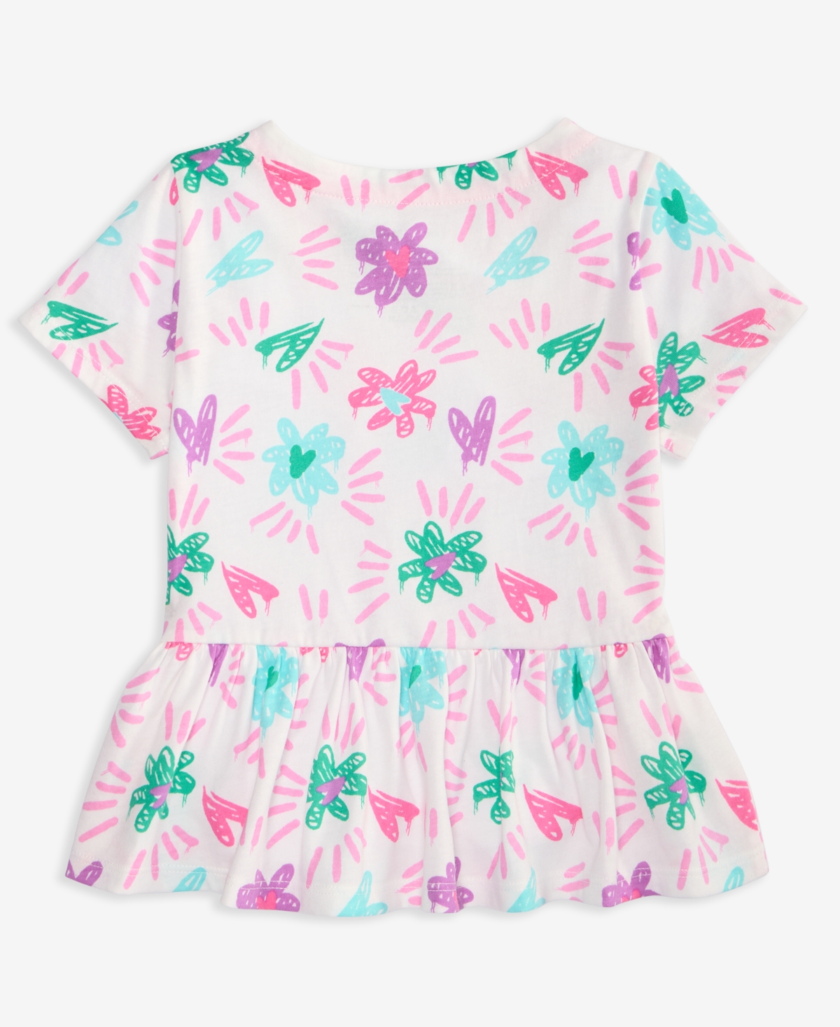Epic Threads Toddler Girls Graffiti Hearts Printed Cotton Peplum Top, Exclusively At Macy's In Multi