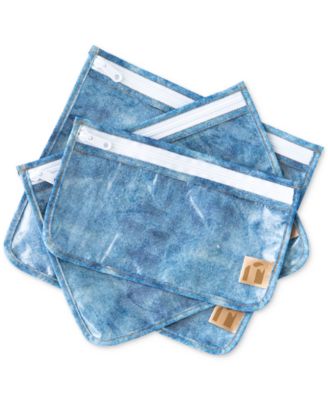 Bumkins Denim Clear Travel Bags, 3 Pack	