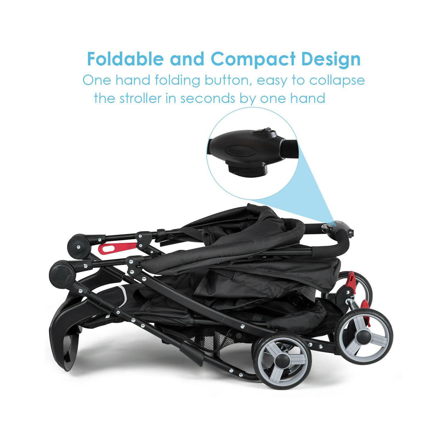 / Foldable, Lightweight, Travel-friendly, 5-Point Safety System / Toddler Stroller