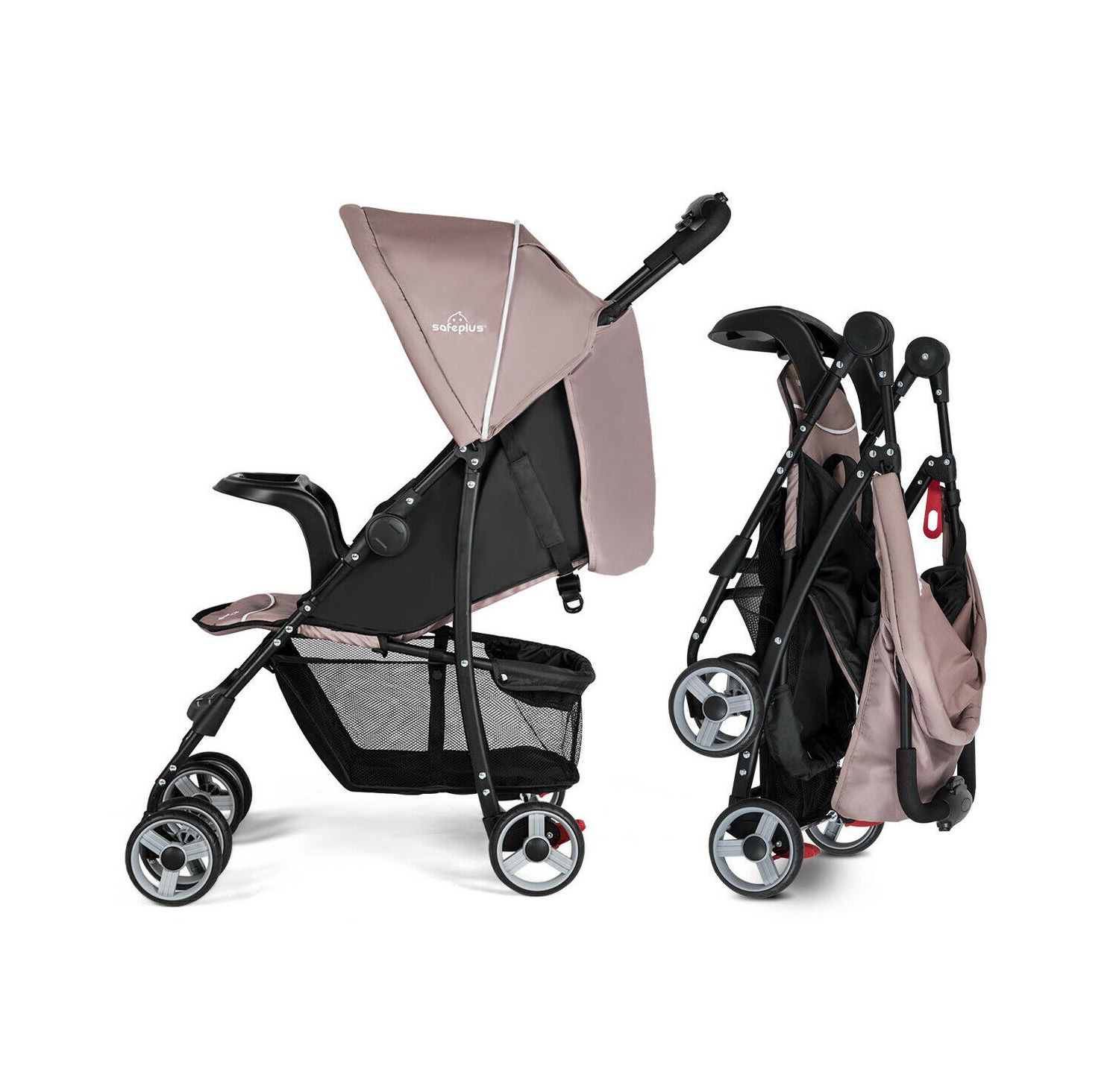 Foldable Lightweight Baby Stroller Kids Travel Pushchair 5-Point