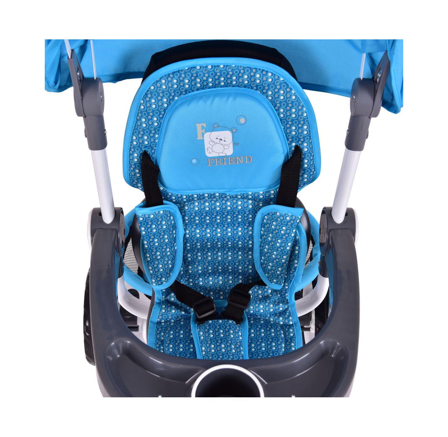 Baby Tricycle Stroller 6-in-1 Kids Push Trike with Removable