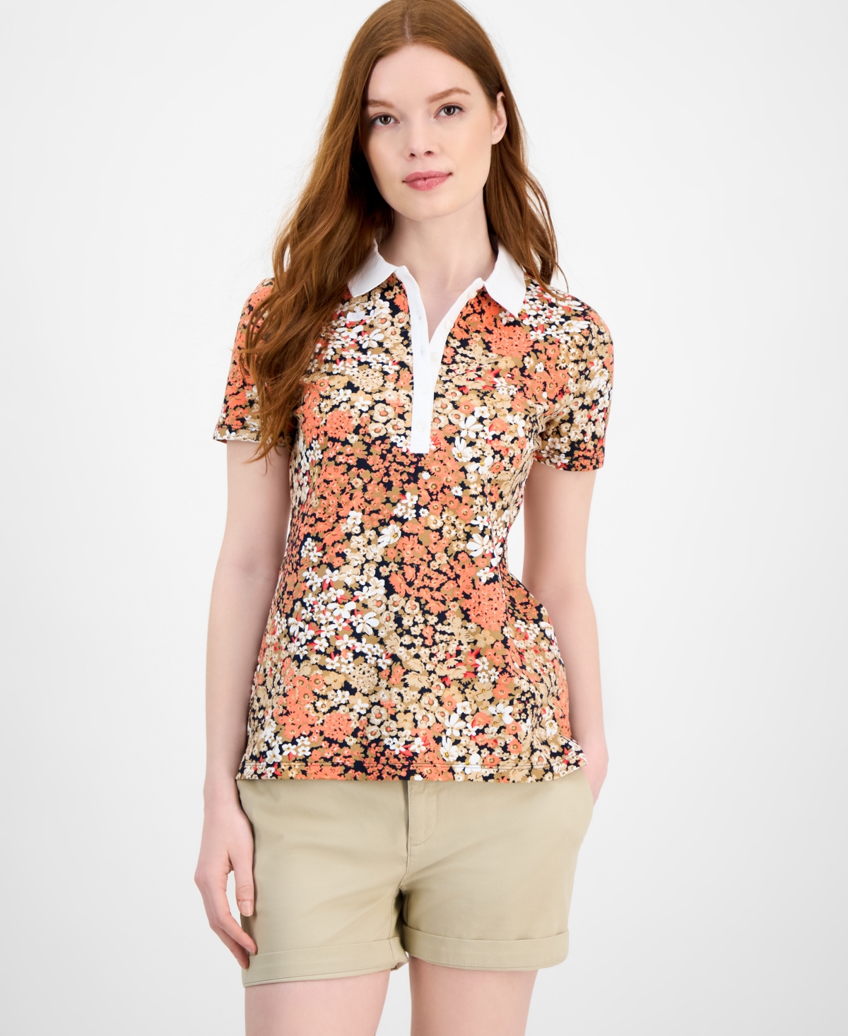 Tommy Hilfiger Women's Floral-print Polo Shirt