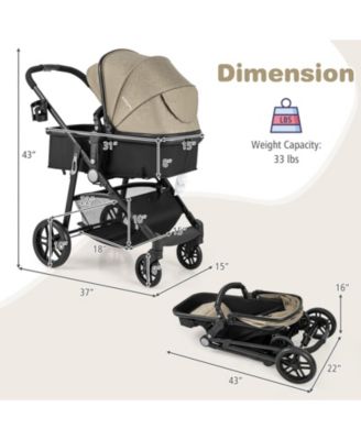Baby 2 In 1 Foldable Stroller Travel Newborn