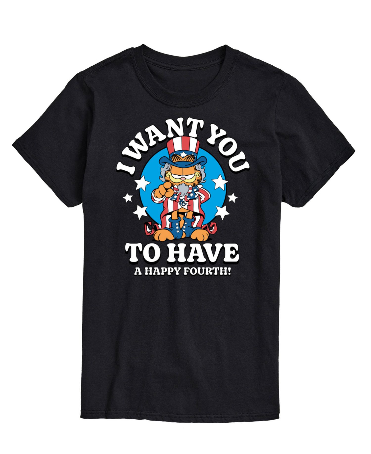 Men's Garfield Want You to Have a Happy Fourth Short Sleeve T-Shirt