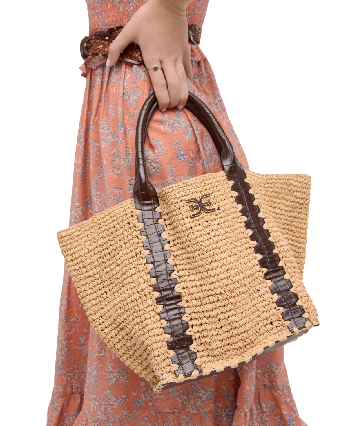 Sam Edelman Marley Large Raffia Collapsible Tote