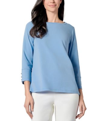 Kasper - Women's Scoop-Neck 3/4-Sleeve Blouse
