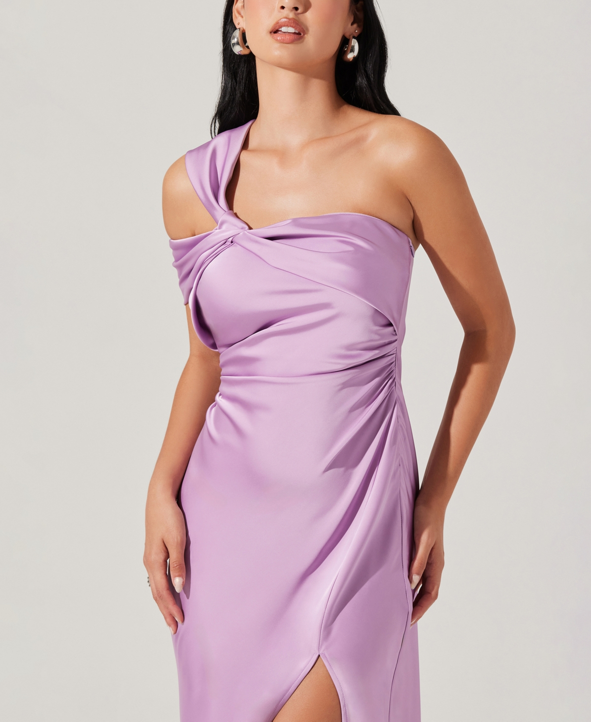 Astr The Label Cersei Satin Midi Dress In Purple