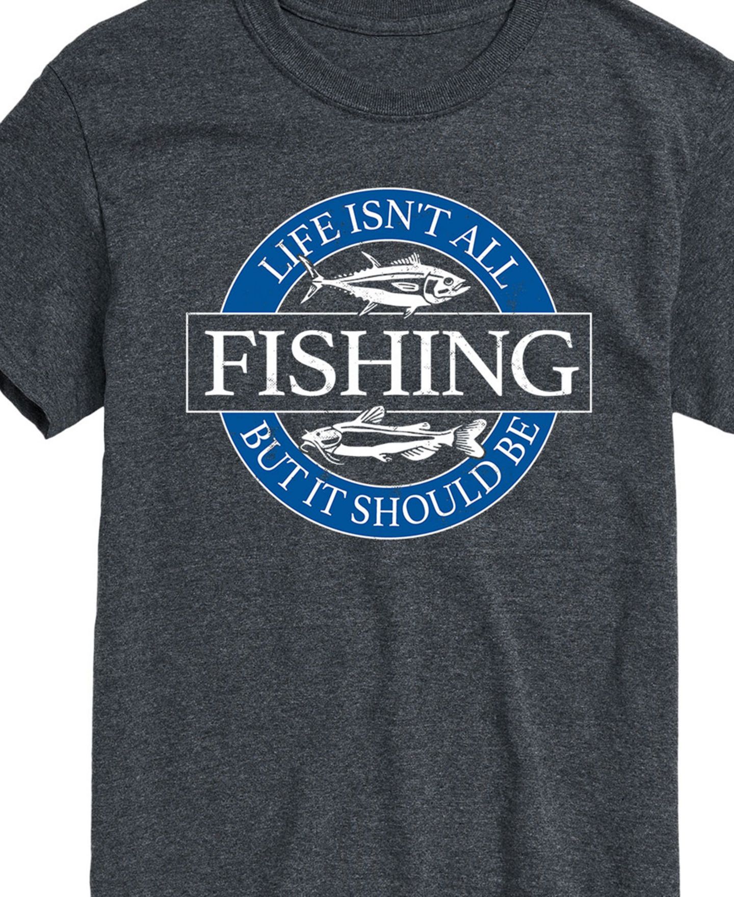 Мужская футболка AIRWAVES Life Isn't All Fishing Short Sleeve, цвет: Серый — фото 2