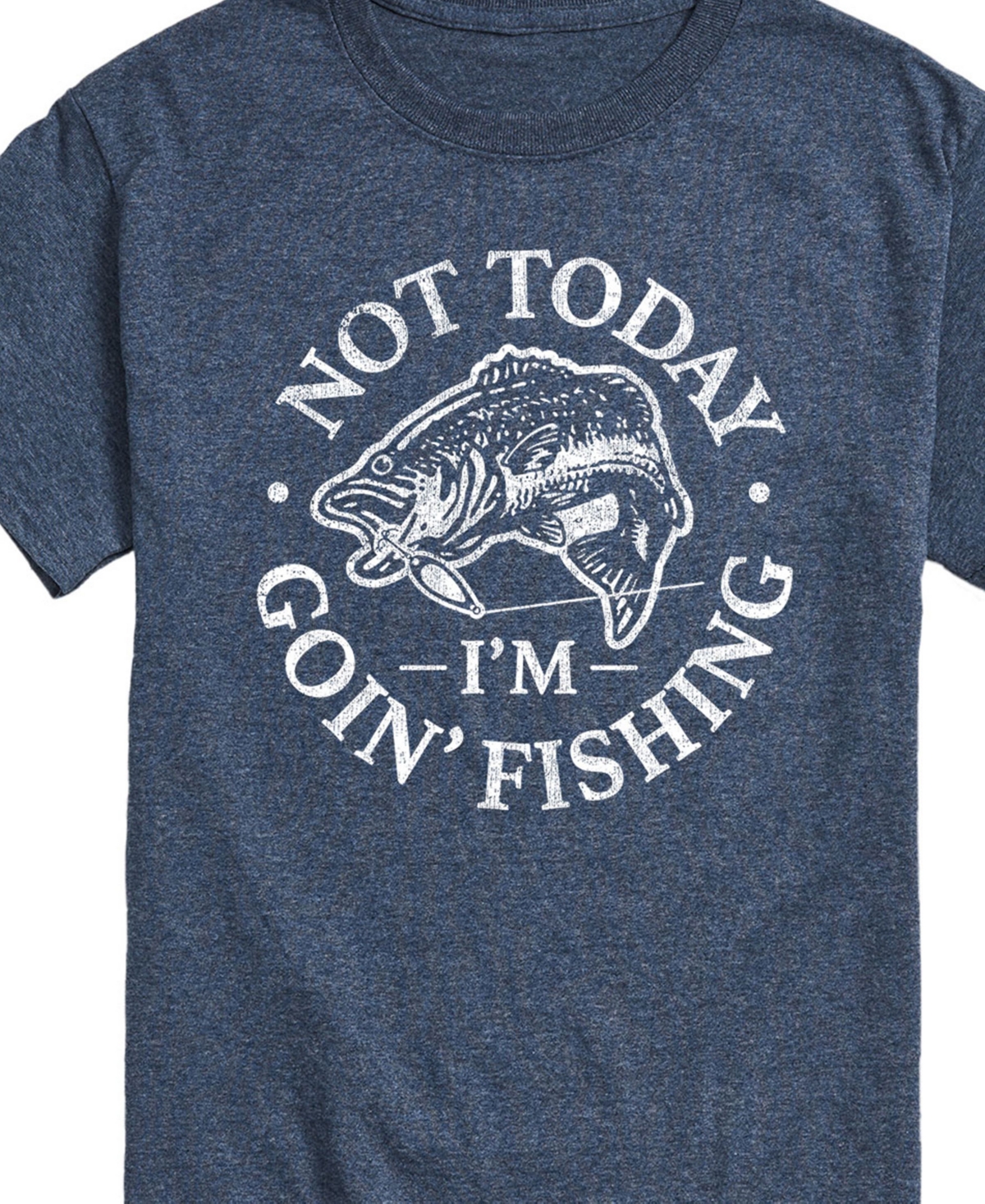 Airwaves Men's Not Today Going Fishing Short Sleeve T-shirt In Blue