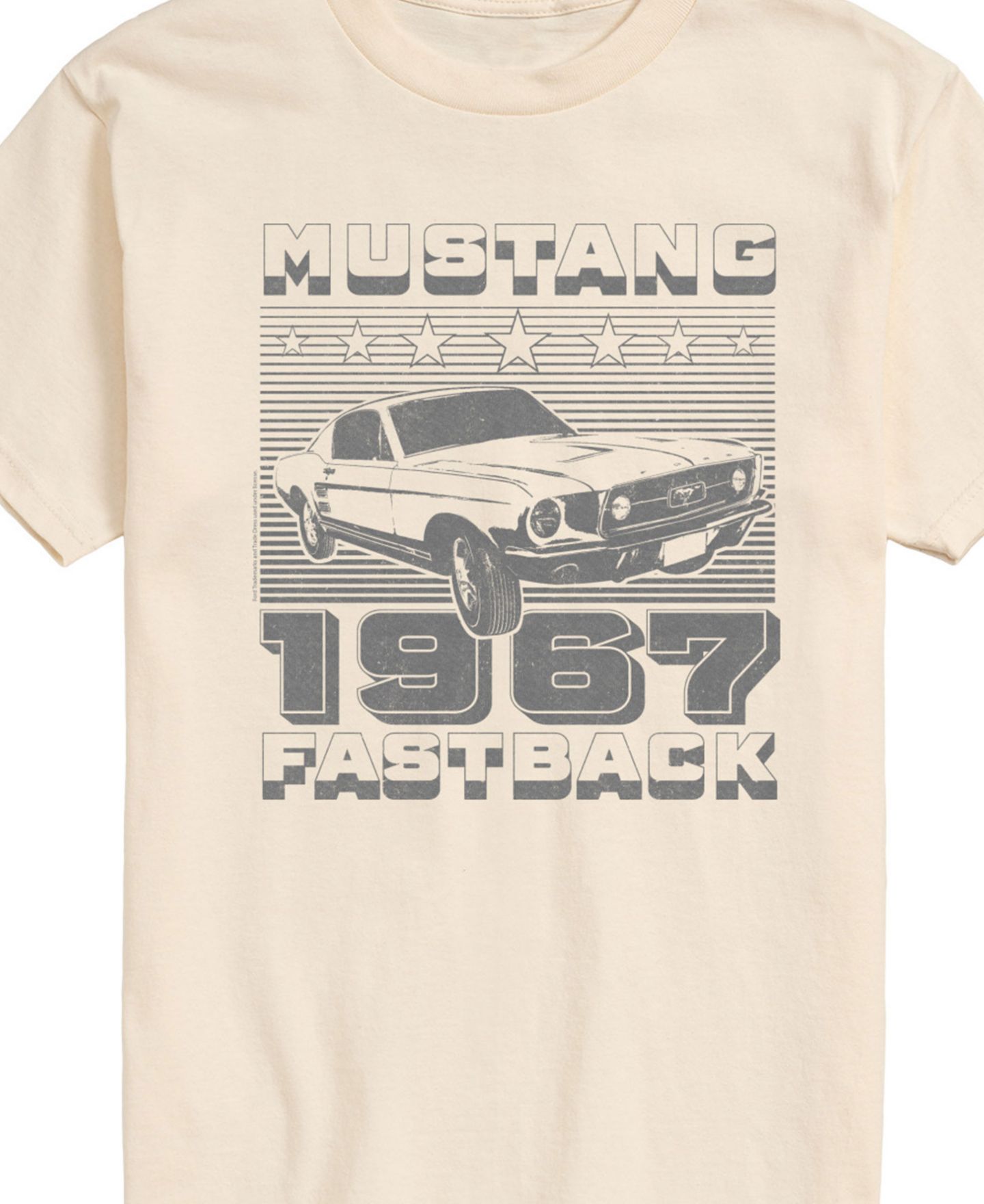 Мужская футболка AIRWAVES Ford Mustang Short Sleeve, цвет: Бежевый / Хаки — фото 2