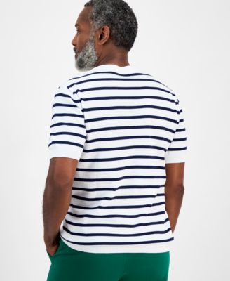 Club Room Men's Short-Sleeve Bengal Striped Cotton Sweater T