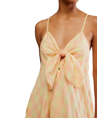 Women's Via Printed Cotton Sleeveless Midi Dress