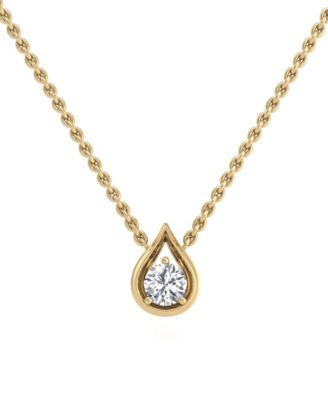 Diamond Tear-Shape 18" Pendant Necklace (1/5 ct. t.w.) in 14k White or Yellow Gold