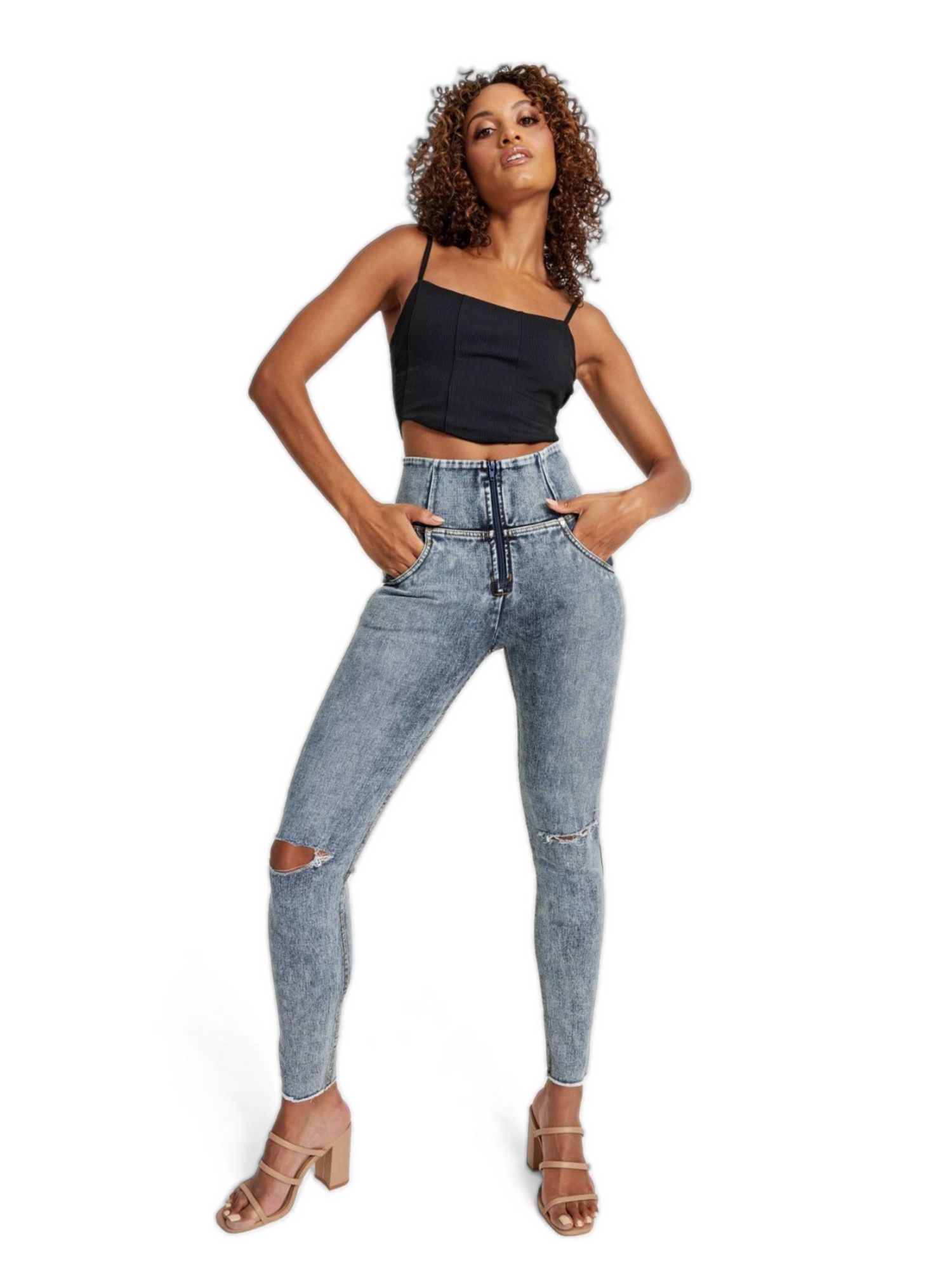 Women's Snug Sculpting Ripped Skinny Jeans