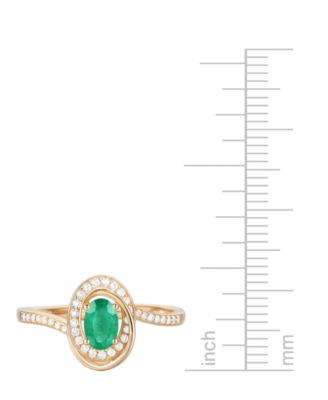 Emerald (3/8 ct. t.w.) & Diamond (1/6 ct. t.w.) Oval Swirl Ring in 14k Gold (Also in Ruby & Sapphire)