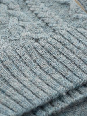 Women's Wool Zip Cardigan with Cable Knit