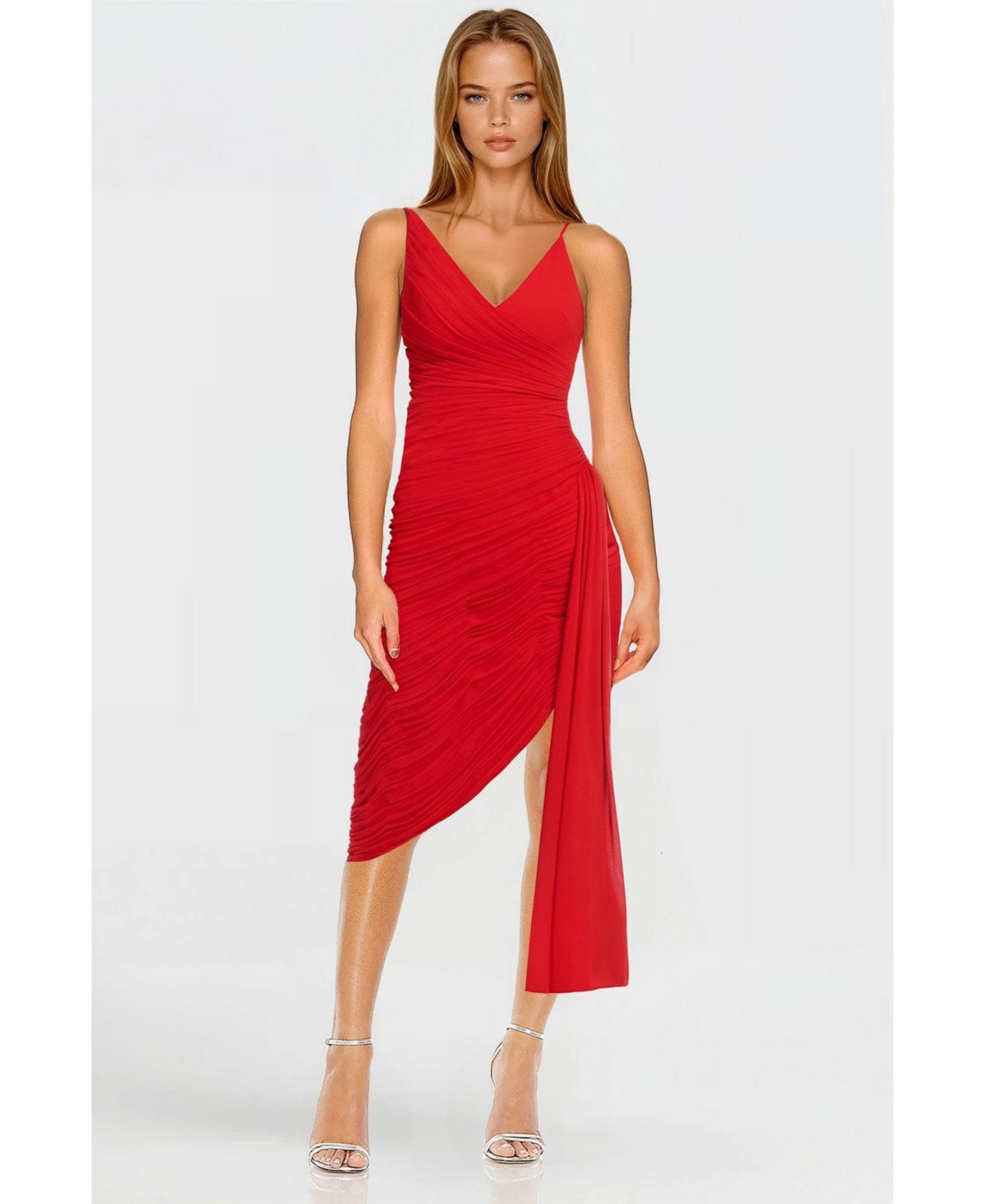 Women's The Adeline Red Spaghetti Strap Cocktail Dress - Red