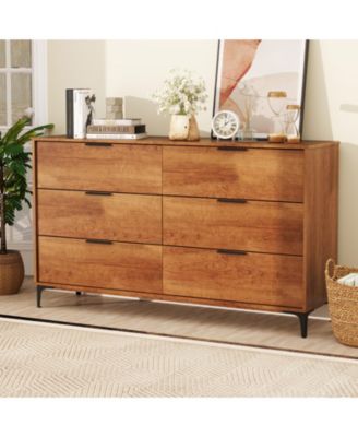 6-Drawer Dresser with Interlock System – Spacious Storage for Bedroom or Living Room