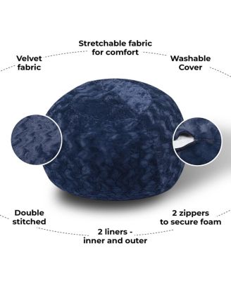 5ft Faux Fur Bean Bag Chair for Adults and Kids, Washable Cover, Memory Foam Lounger for Bedroom or Living-The Pop Home