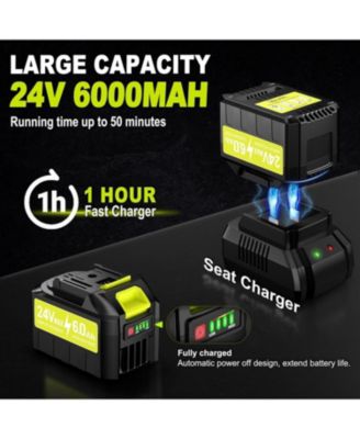 Leaf Blower Cordless, 750CFM/250MPH, 2 x 24V 6.0Ah Battery Powered Brushless Leaf Blower, Variable Speed Snow Blower for Lawn, Yard, Garage