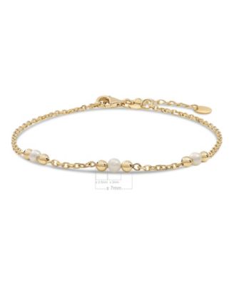 Freshwater Pearl Chain Bracelet in 14K Gold, 6.5 in adj to 7.5 in, approx. 2.1 grams.