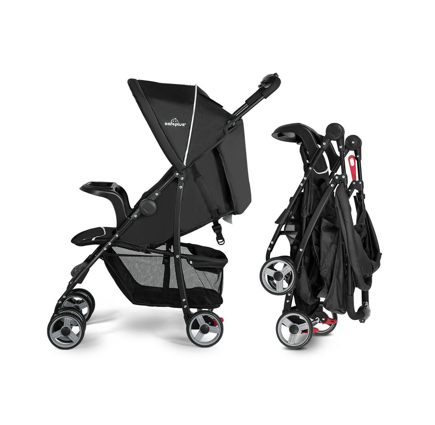 Foldable Lightweight Baby Stroller Kids Travel Pushchair 5-Point