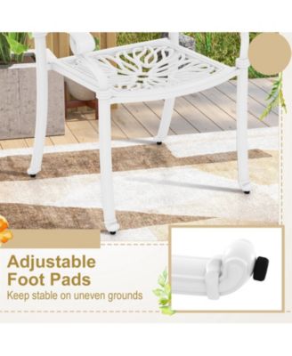 2 Pieces Patio Cast Aluminum Dining Chairs with Armrests