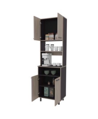 Bullhead City Kitchen Pantry with Open Storage and 4 Doors