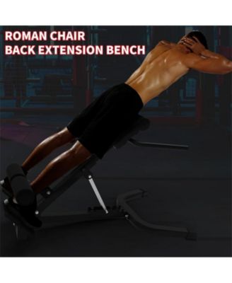 Roman Chair Back Extension, Dual Adjustable Back Extension Bench for Home Gym, Adjustable Back Exercise Machine Weight Capacity 330 Lbs, for Core Workout/Lower Back Pain Relief