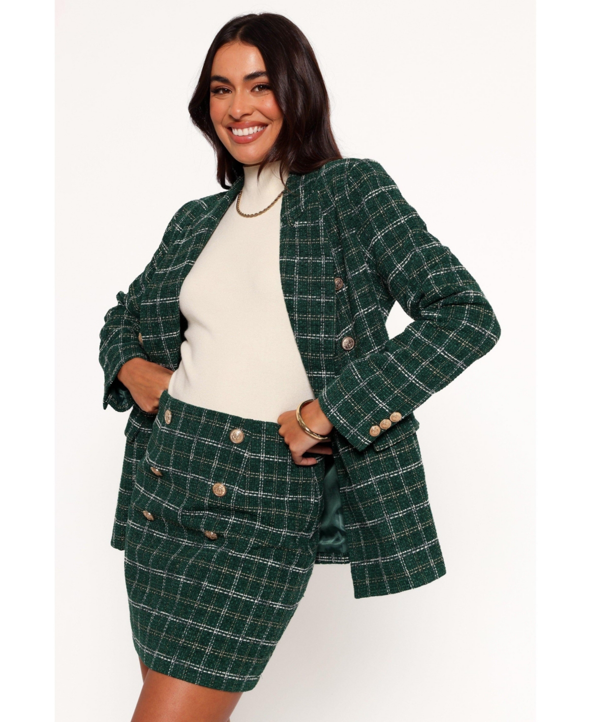 Women's Jules Twill Plaid Blazer