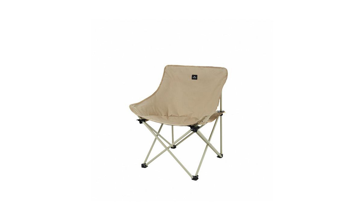 Foldable Camping Chair Can bear 110 kg Fishing Chair Portable folding chair With armrest and two pockets - White
