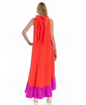 Womens The Yolanda Fuchsia Orange High-Low Maxi Dress